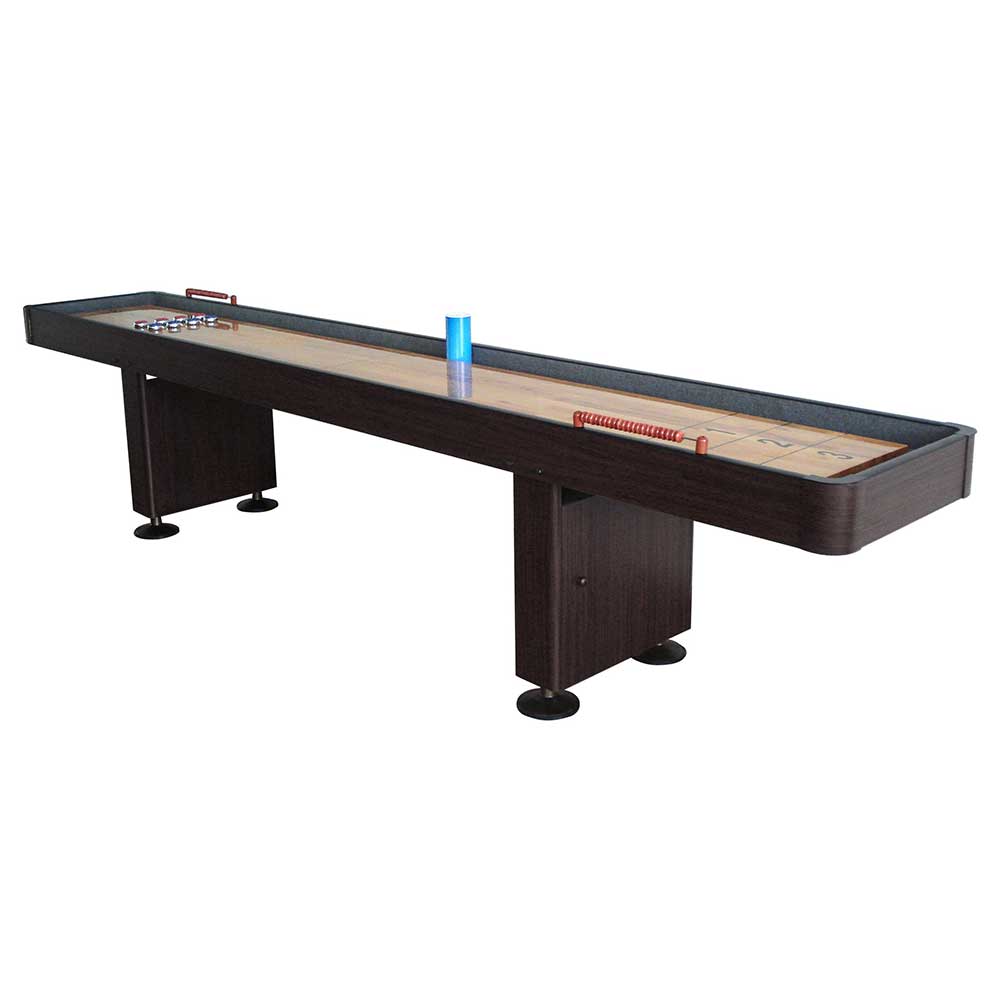 12 ft. Carmelli Deluxe Shuffleboard Game Table - Walnut