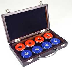 Shuffleboard Game Table Pucks and Carry Case