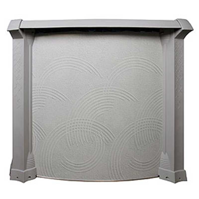 The big, 54 inch tall pool wall has a subtle textured design. The big, 54 inch tall pool wall has a subtle textured design.