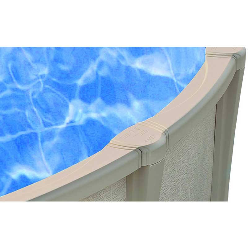 Resin frame features curved tru-round top rails and textured wall. Resin frame features curved tru-round top rails and textured wall.