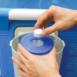 how to put chlorine stabilizer in above ground pool