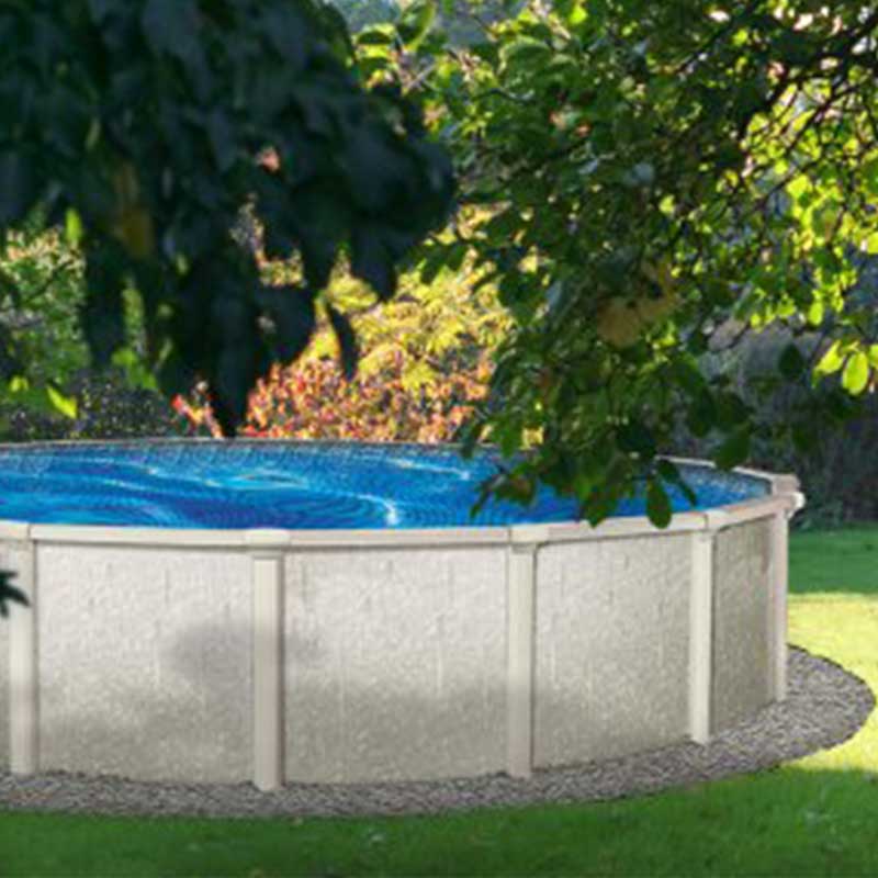 The pool has a pleasing look that blends with the landscape.