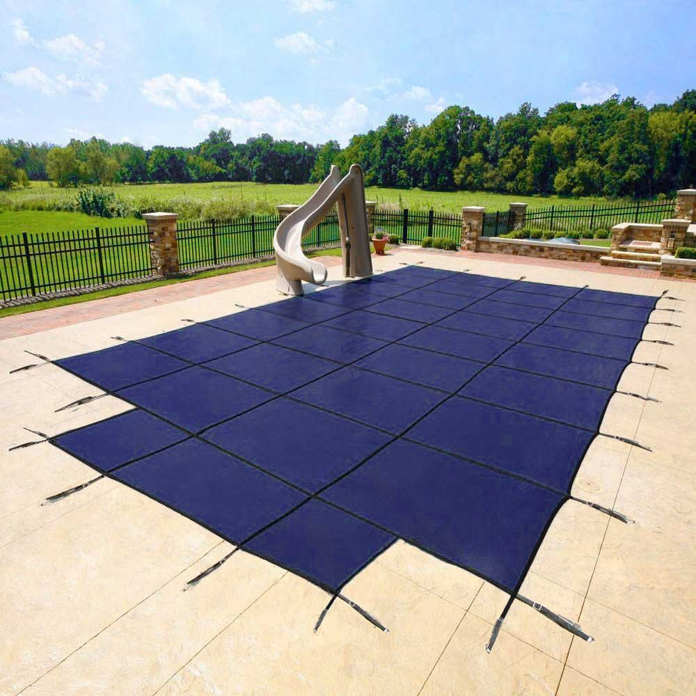 15 Year Inground Safety Mesh Pool Covers with End Steps