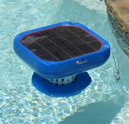 Flow-thru design dispenses chlorine into the water as it floats.