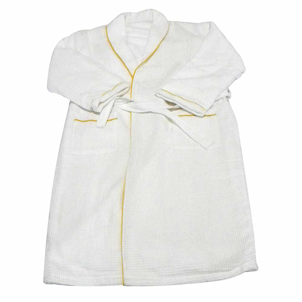White Spa/Sauna Robe with Gold Trim
