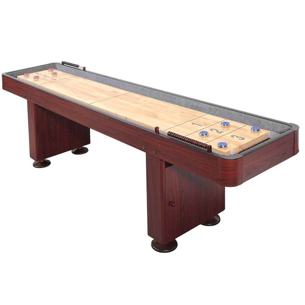 12 ft. Carmelli Deluxe Shuffleboard Game Table - Dark Cherry