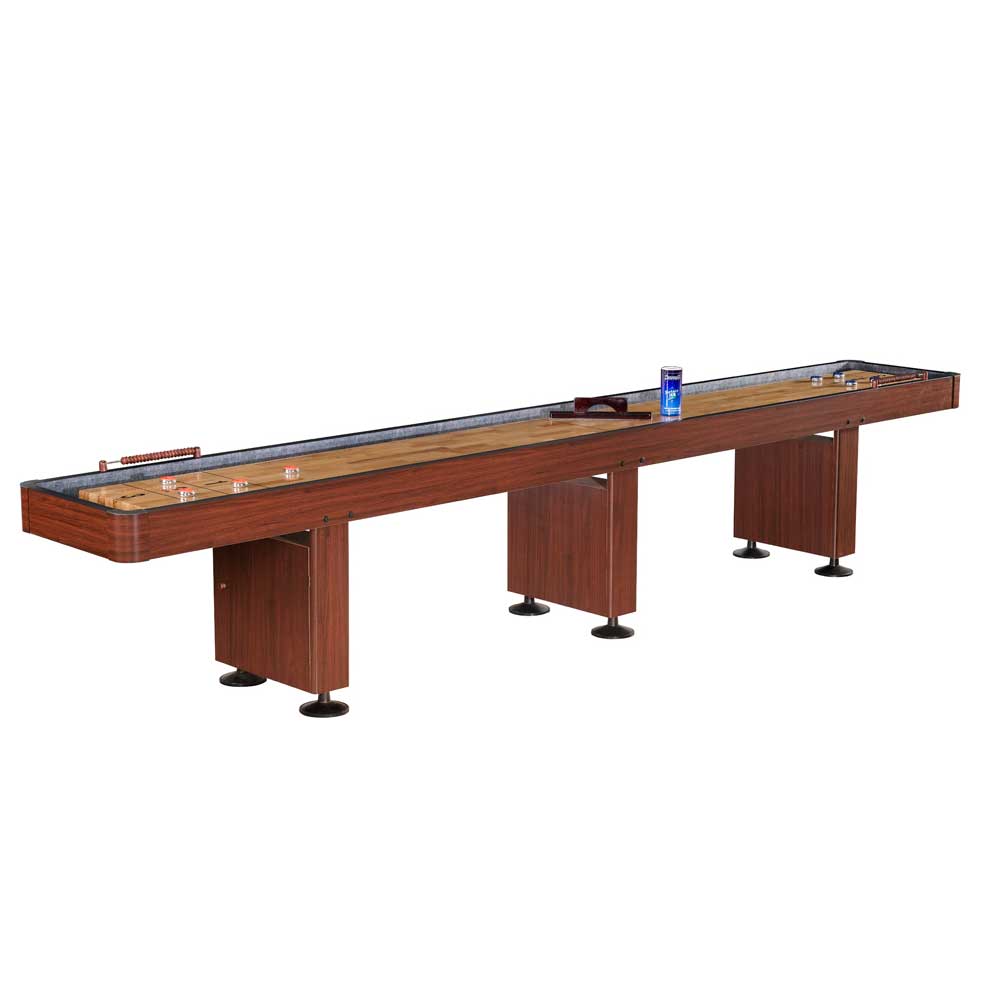 14 ft. Carmelli Deluxe Shuffleboard Game Table - Dark Cherry