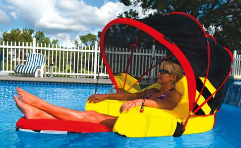 floating pool chair with umbrella