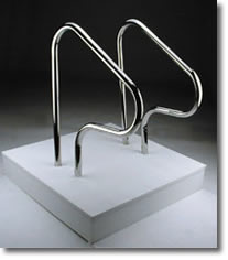 above ground pool step handrails