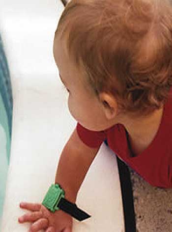 Wristband fits comfortably on any child.