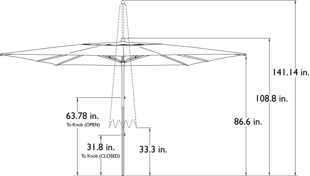 Pacific Easy Glide 10' x 13' Rectangular Umbrella