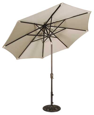 Canopy tilts to any position with easy crank operation. 