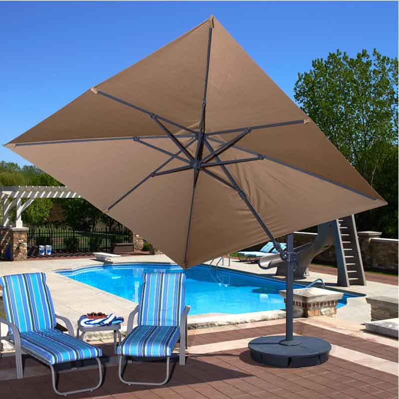 Santorini II Square Cantilever Umbrella with Valance