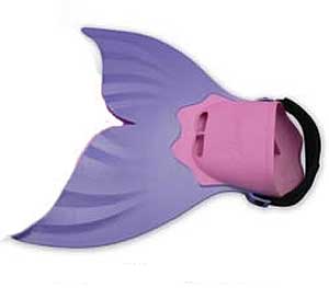 Mermaid swim fin fits shoe sizes 1 through 7.