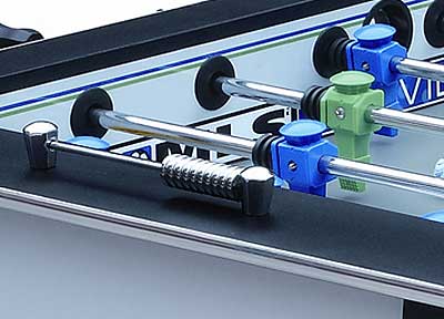 Polished chrome abacus scoring units.