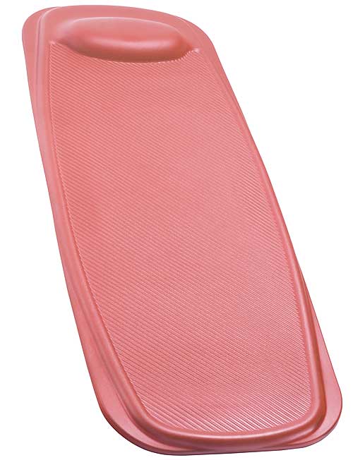 Features molded edges and headrest and a beautiful infused coral color.