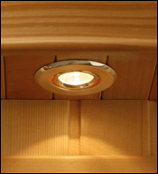 Interior and exterior lighting creates a soft ambience.