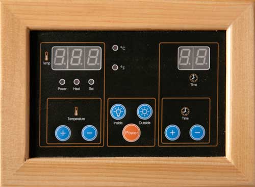 Dual interior and exterior digital control panels for easy temperature settings.