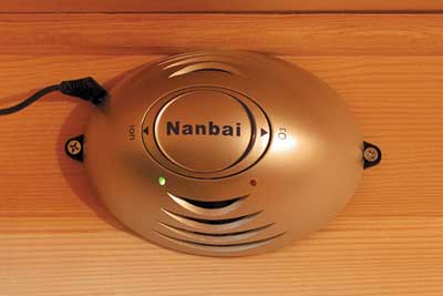 Ionizer sanitizes the sauna so you breathe clean, pure air.